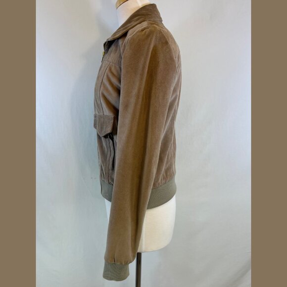 D&G Women's Tan Suede Bomber Style Jacket - Women Italian Size 44 - Picture 3 of 16